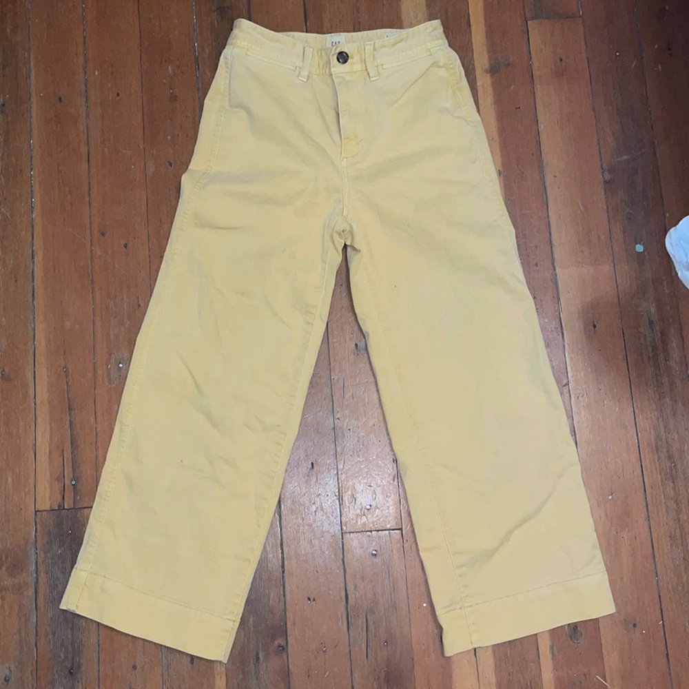Yellow wide leg pants